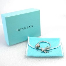 Tiffany  Co Sterling Silver Plane Globe Airplane Keychain Key Ring Excellent