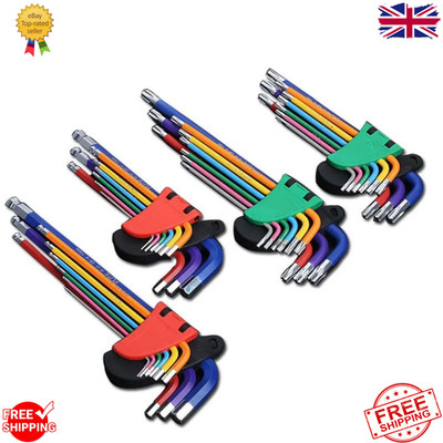 9-teiliges Inbusschlüsselset L Schraubenschlüssel Sechskantschlüssel-Set Torx Sternschlüssel Fahrrad Reparaturwerkzeug UK