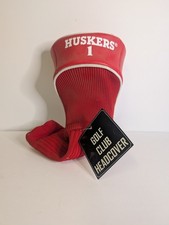 Team Golf Nebraska Huskers Driver Head Cover Red White Leather Knit NEW