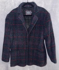 Vintage Woolrich Green/Blue Plaid Button Womens Blazer USA Size Large