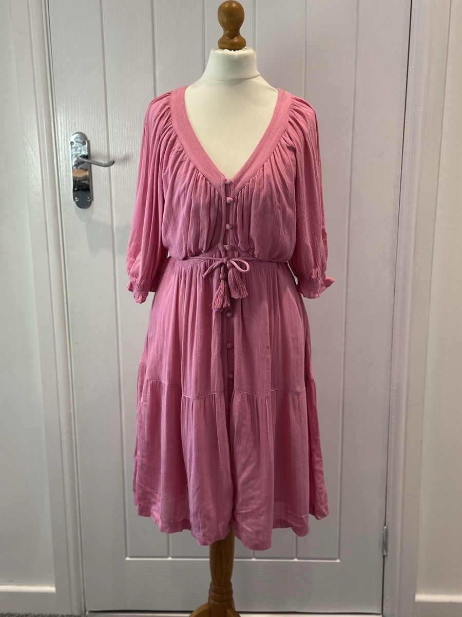 oliver bonas pink dress OLIVER BONAS Textured Tiered Mini Dress