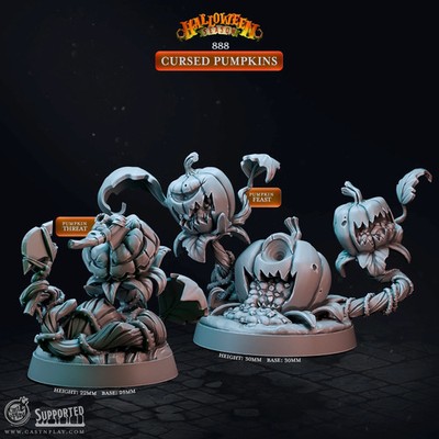 Cursed Pumpkins - Halloween Season - CastNPlay - Terrain Wargaming D&D DnD 28mm 