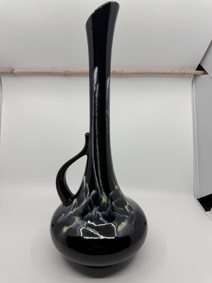 Royal Haeger MCM Ewer Ebony Cascade Black-green White Drip Glaze MCM 18 PITCHER