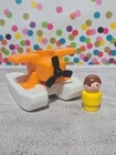 Vintage 1987 Fisher Price Little People ORANGE SEA PLANE #2582 Floating Marina