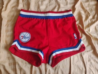 1986 89 PHILADELPHIA 76ers Sixers NBA Sand Knit Shorts Dr. JULIUS ERVING BARKLEY