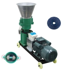 220V 8MM Feed Pellet Mill Machine Chicken Duck Horse Livestock Feed Maker 2-head