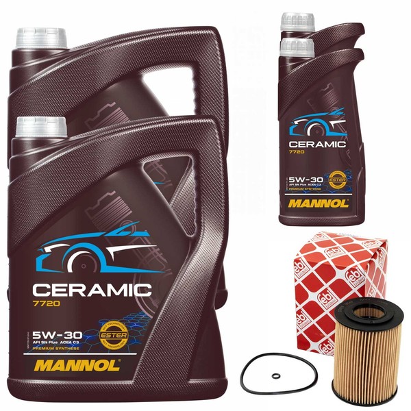 MotoröL Set Mannol 5W-30 Ceramic API 12 Liter + ÖLfilter FüR Mercedes Sprinter-image