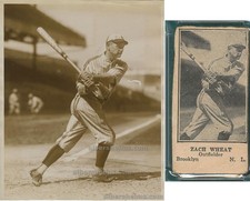 1920s Zack Wheat Original TYPE I Photo Image Used 4 1925-31 W590 Baseball Card