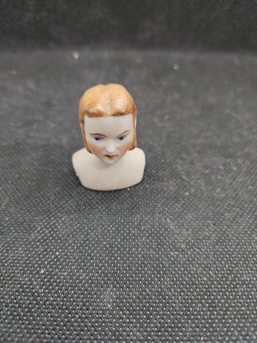 Antique German Miniature Dollhouse Bisque Young Gentleman with Sideburns-head