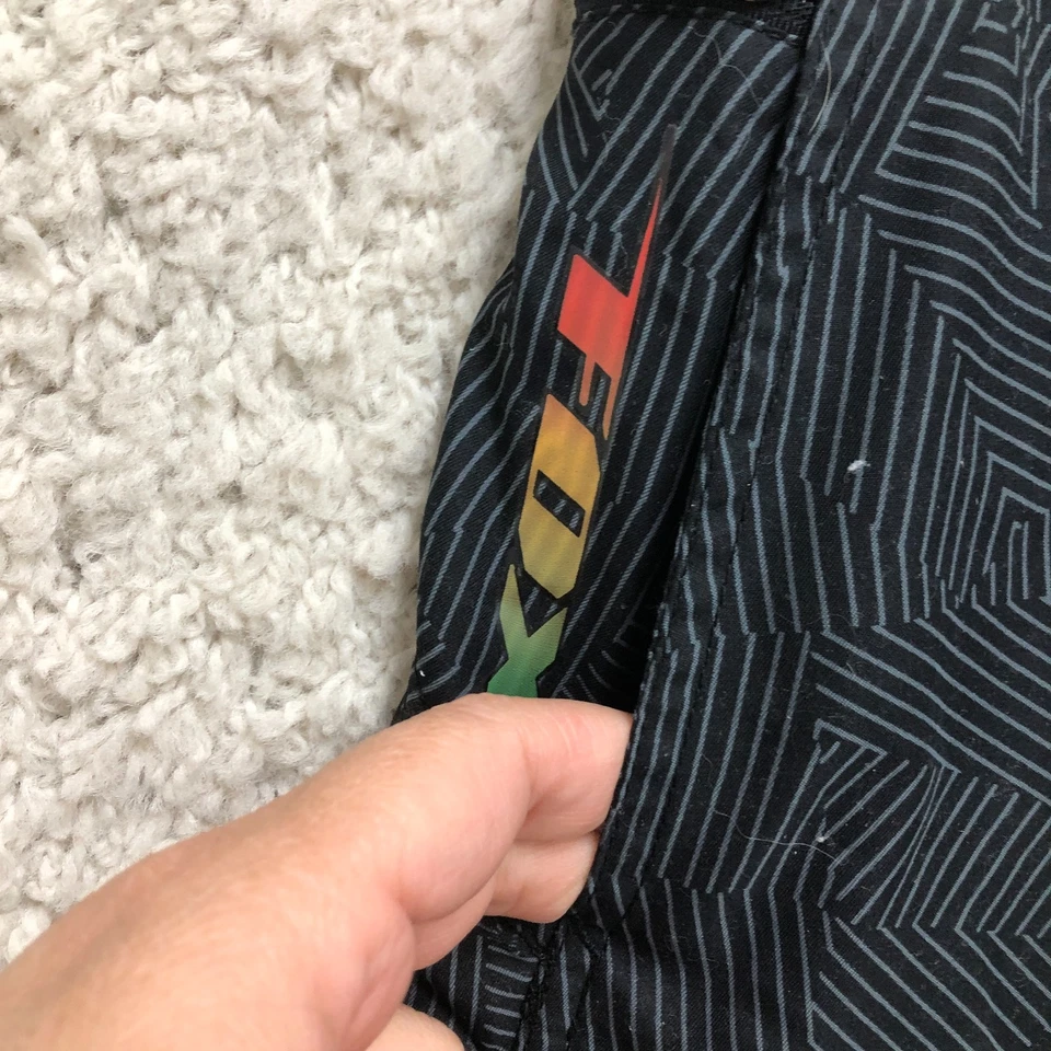 Fox Racing 短裤 30 男式灰色条纹拉链口袋斜纹布平底休闲标志 — 第 2/4 张图片