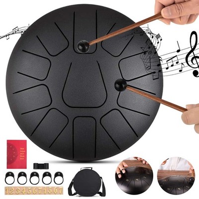 Handpan 10 Zoll 11 Töne Drum Stahlzungen Trommel Steel Tongue Drum mit Tasche