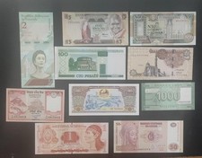 Billets du monde lot de 10 billets 10 pays différents neuf
