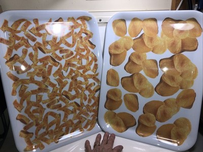 2 Vtg. Frito Lay Potatoe Chips Frito TV Lap Tray Melamine 17-1/8'' x 12-3/4''-VV