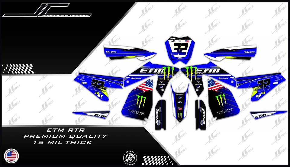 ETM RTR graphics kit decals  THICK AND HIGH GLOSS ..... - Image 1 of 1