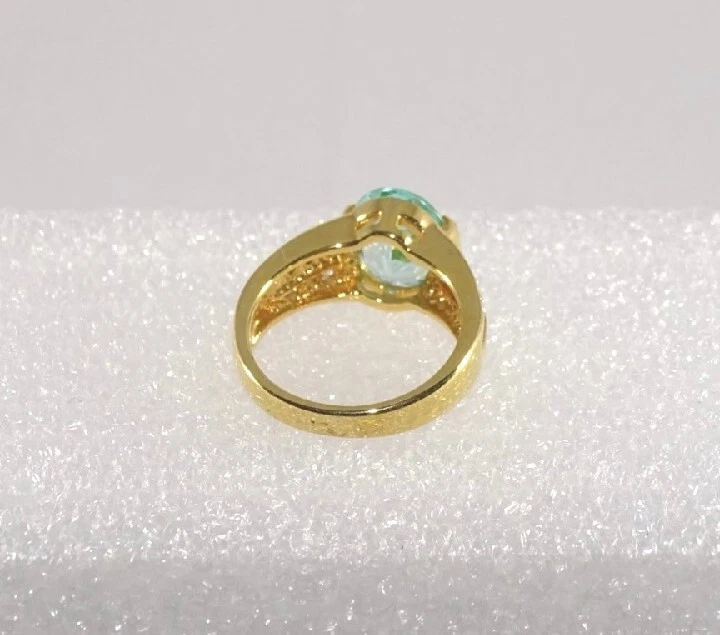 Anillo Topacio Azul y Amatista Blanca Talla 8  Foto 4 de 4