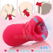Massager Sucking Vibator Rose Suction Hand Held Quiet Vibraters Wand Women