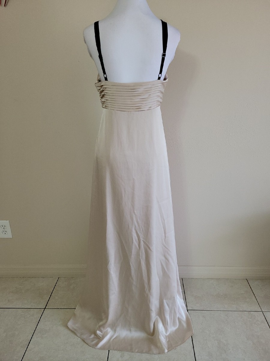 BCBG MAXAZRIA Women's Dress Maxi Beige Sleeveless V-Neck Embellished.Size 8  | eBay