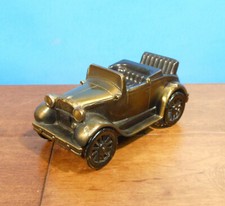 VTG 1974 BANTHRICO CAST METAL BRASS PLATED 1929 FORD ROADSTER COIN BANK USA