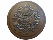 Rare Ottoman Empire Turkey Military Coat Of Arms Antique Brass Box