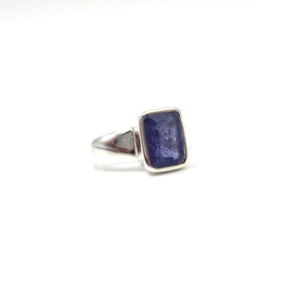 925 Silber Ring Iolith 2.13ct Radiant Schliff moderner Damen Schmuck 17.8mm / 56