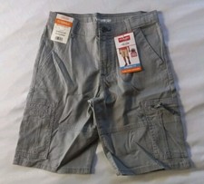 NEW Wrangler Straight Fit Flex Cargo Shorts Boys Size 12 Regular Gray NWT