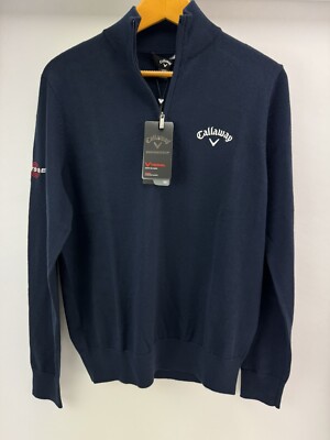 Callaway Odyssey Herren Pullover Blended Merino Thermo UK Small / Navy / Neu /19996