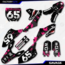 Black & Pink Savage Camo Graphics Kit fits 18-23 Yamaha YZ65 YZ 65 Decal Sticker