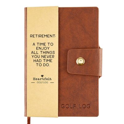 Faux Leather with Snap Closure Brown Golf Log 3.5in x 5.25in x 0.5