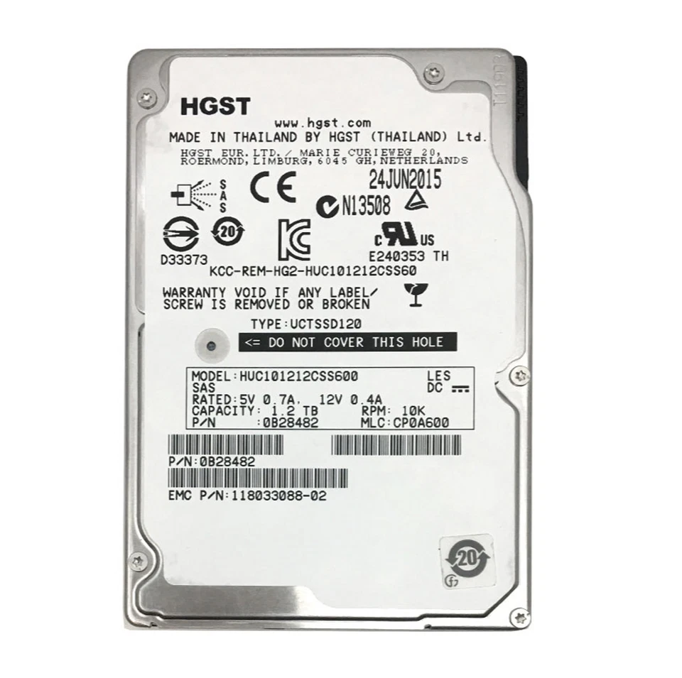 HGST 1.2TB 10K 2.5" SAS 6.0GB/s Enterprise HDD HUC101212CSS600 Hard Drive - Image 3 of 3