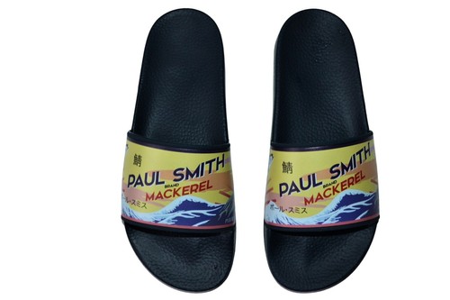 Paul Smith Ruben Blue Mackerel Slidders UK 7/ US 8 Brand New - Picture 8 of 9