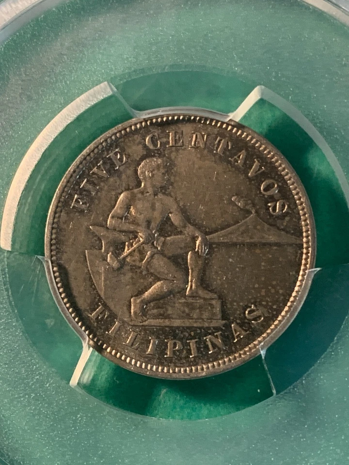 США ФИЛИППИНЫ 5 СЕНТАВО 1906 ДОКАЗАТЕЛЬСТВО PCGS PR62 - Изображение 4 из 4