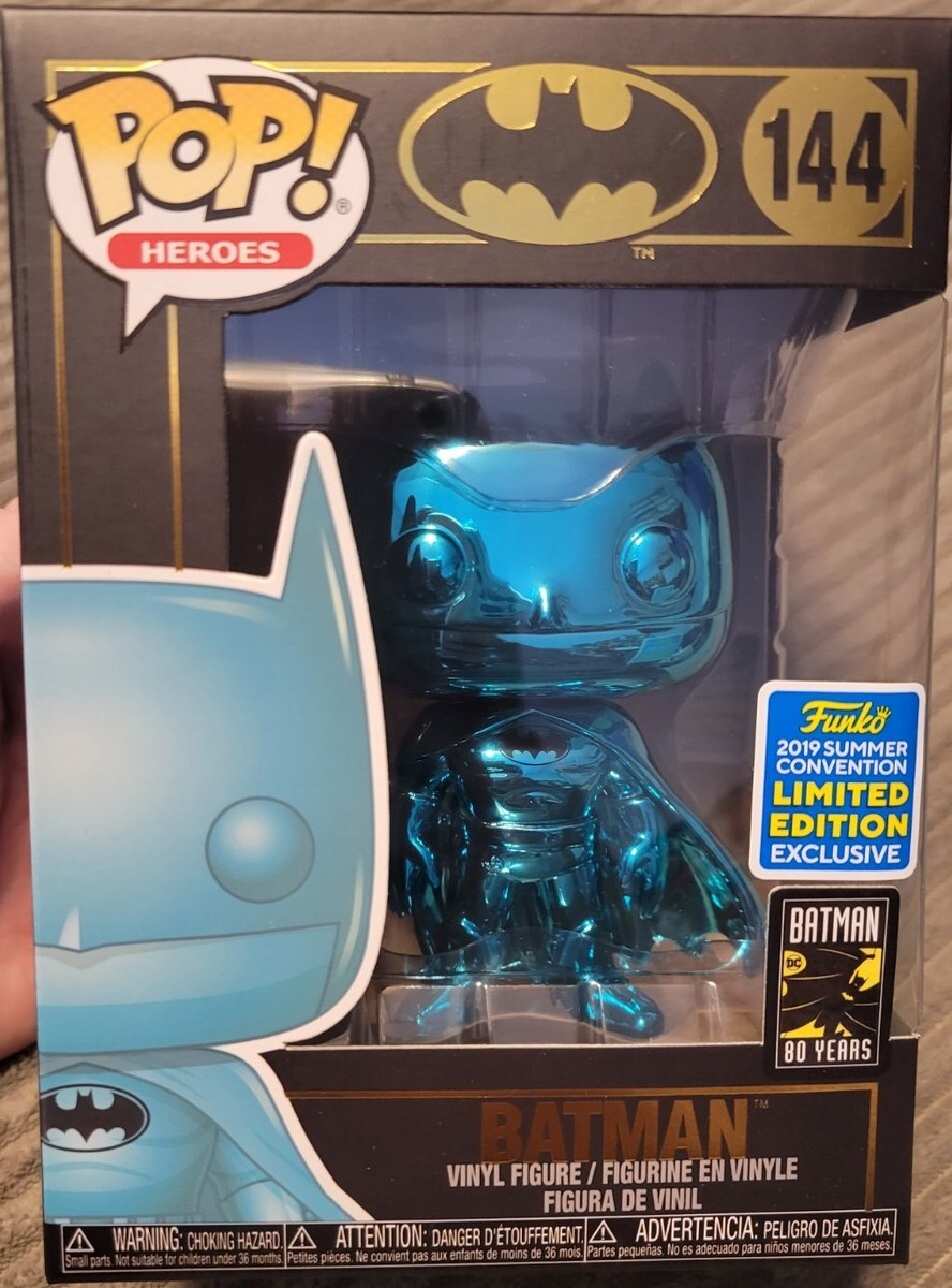 アメコミ Funko Pop Batman 144 Chrome Teal SDCC Funko Pop! DC Comics Batman Teal Chrome 19' SDCC 144 W