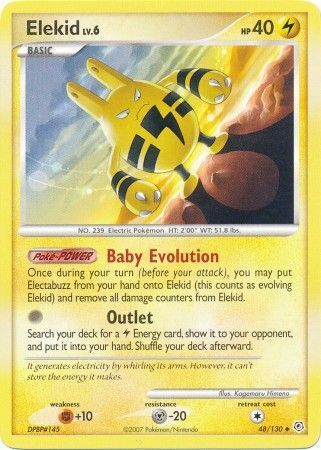 Pokemon Card - Diamond & Pearl 48/130 - ELEKID (uncommon) - NM/Mint