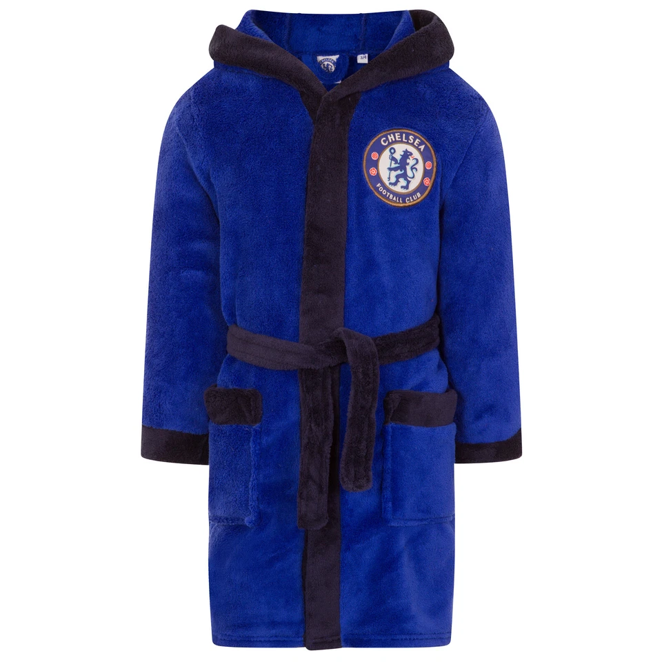 Chelsea FC Oficial Fútbol Regalo Niños Capucha Vellón Vestido Bata Foto 4 de 4