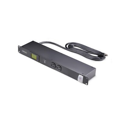 StarTech.com 8-Outlet Horizontal Rack Mount Metered PDU, 1U Server Power Stri...