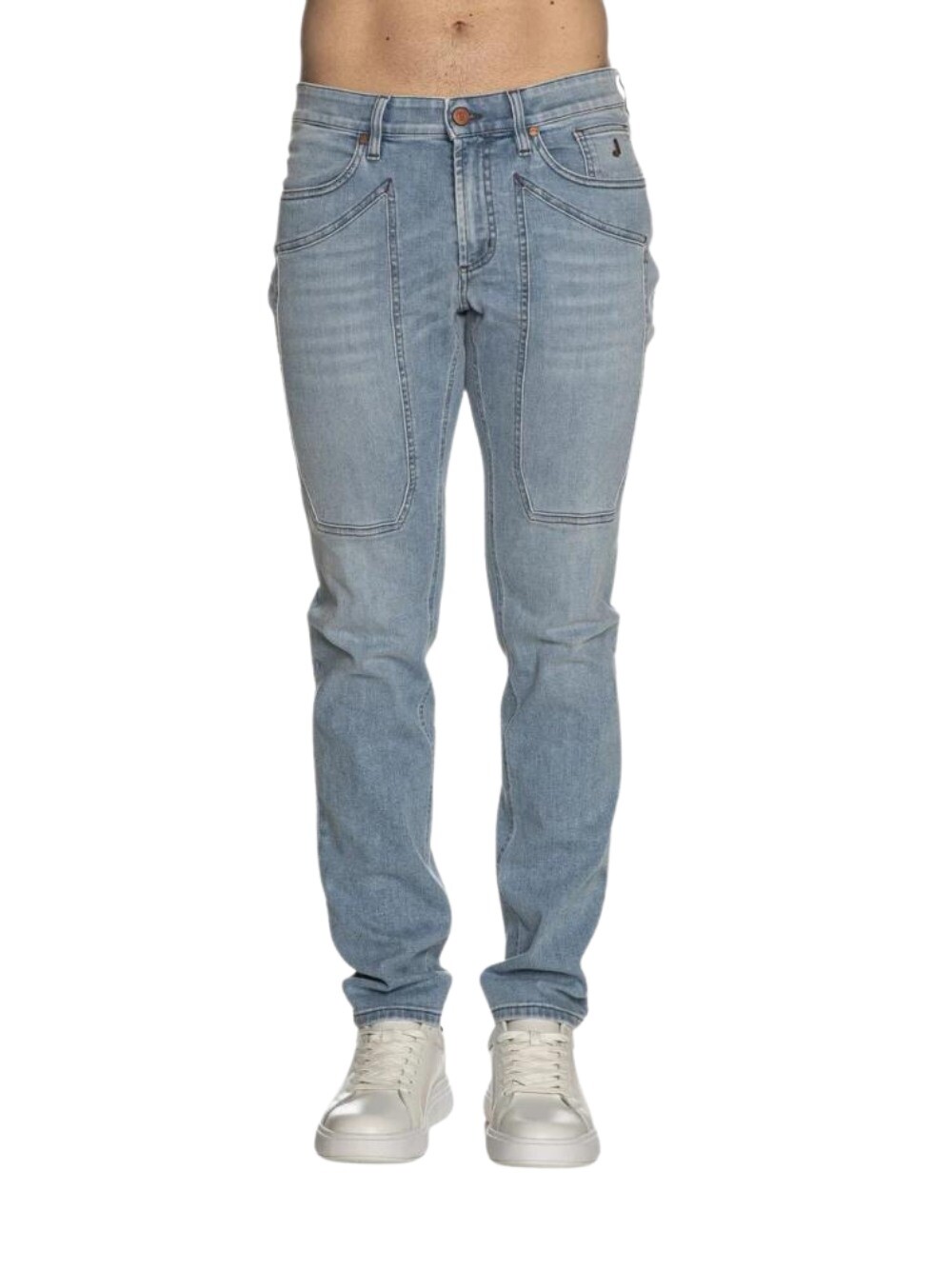 Джинсы 5 Tasche Jeckerson modello JOHN con toppa dal Fit Slim da uomo цвет черный 55690₽