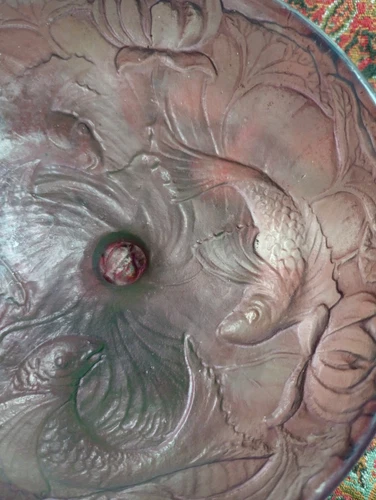 Antique Art Deco Ruben Haley Consolidated Glass Koi Fish Compote Bowl