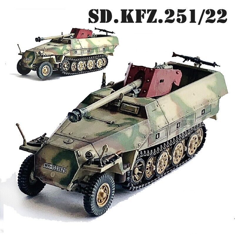 1/72 German Sd.kfz.251/22 Ausf.D Half-track Anti-tank Gun D Type 63165 Model