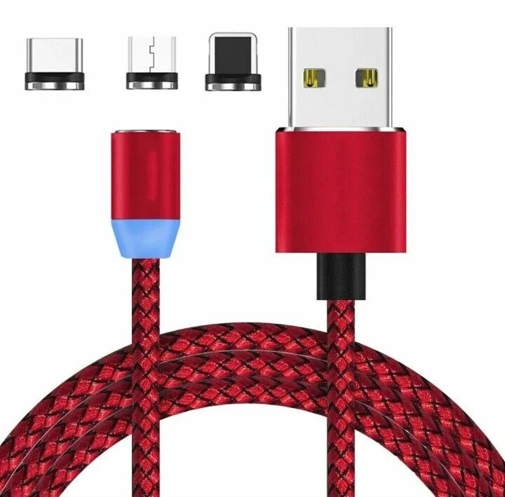 CAVO MAGNETICO USB 3 IN 1 TYPE C MICRO RICARICA PER SAMSUNG HUAWEI XIAOMI IPHONE - Immagine 4 di 4