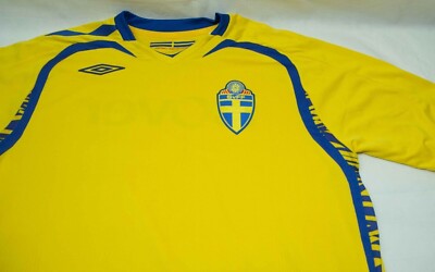 Maillot Suède National 2007/08 Umbro - Jaune, Taille XL, Comme Neuf