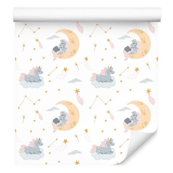 10M Vlies Tapete Kinderzimmer EinhöRner Sterne Monde Wolken Magisch Xxl 2704-image