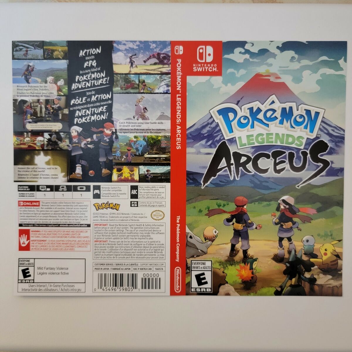 Pokémon Legends: Arceus Custom Nintendo Switch Boxart with 