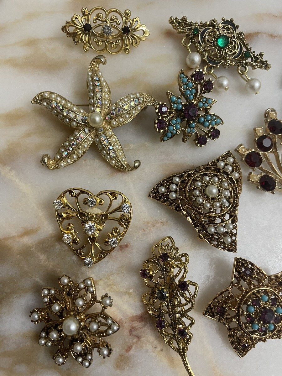 * vintage brooch ୨୧ *✵ ヴィンテージ ブローチ (m) Vintage Costume Gem Brooches | eBay