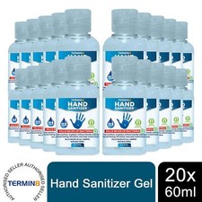 Termin8  Anti-Bac Hand Sanitiser Gel, Kills 99.9% Bacteria, Bulk Buy 20x60ml