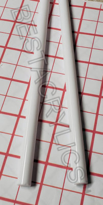2 PC WHITE OPAQUE 1/2  DIAMETER 12  INCH LONG ACRYLIC PLEXIGLASS COLOR ROD CLEAR