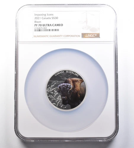 2021 Canada 30 Dollars Silver Imposing Icons Bison PF70 UCAM NGC *4693
