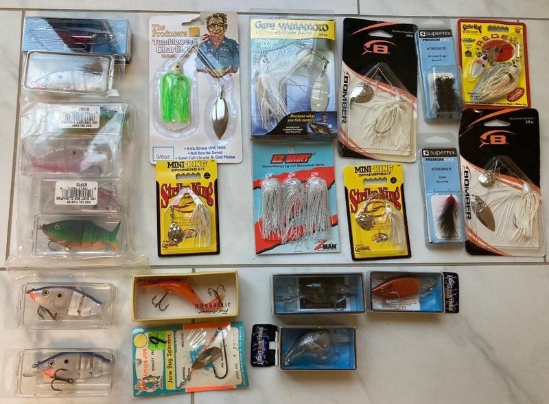72 new various crankbaits, plugs, swimbaits, skirted spinners, jerk baits