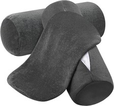 2 Pcs 16 x 6 Inches Velvet Neck Roll Pillow Cover with Zipper, Only Round Nec...