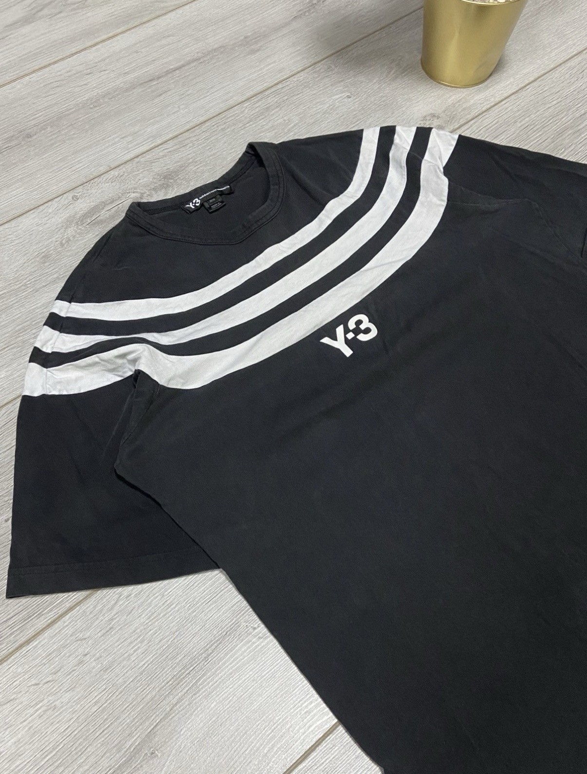 Y-3 Around Stripes Tee Shirt Vintage Centr Logo Yohji Yamamoto X Adidas image 5