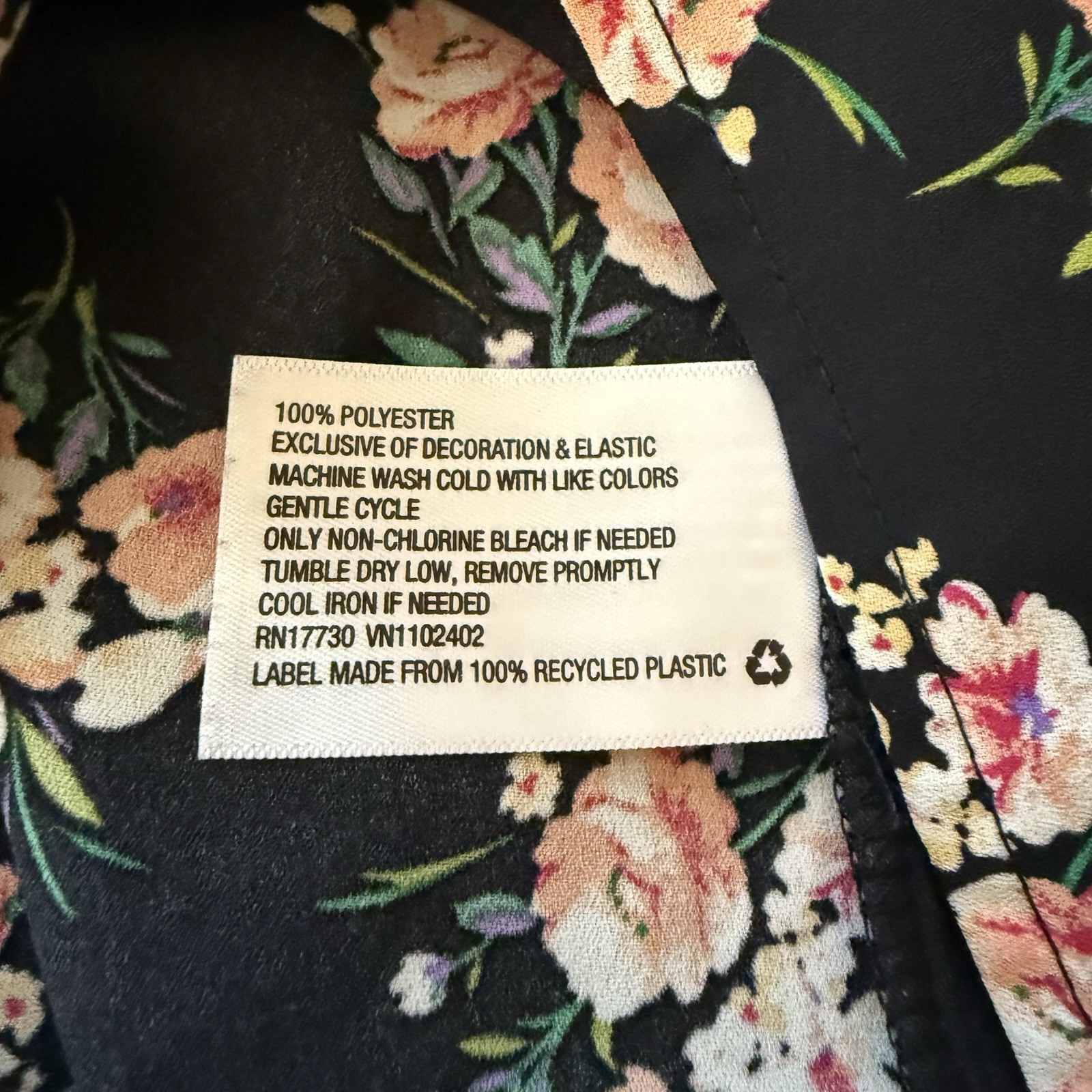 Xhilaration Floral Summer Dress Shirred Bodice Black Size Small